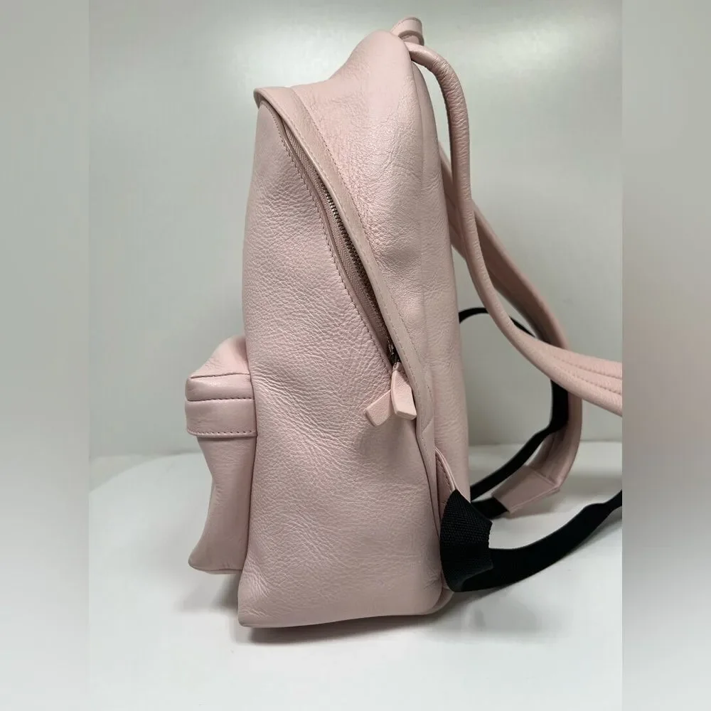 Balenciaga Smooth Calfskin Logo Small Everyday Backpack Light Rose Black